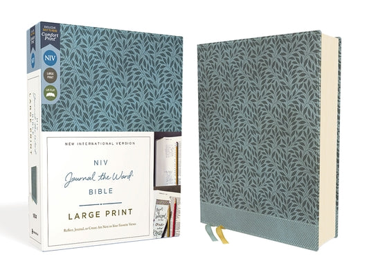 Niv, Journal the Word Bible (Perfect for Note-Taking), Large Print, Leathersoft, Teal, Red Letter, Comfort Print: Reflect, Take Notes, or Create Art N by Zondervan book cover