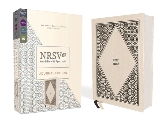 Nrsvue, Holy Bible with Apocrypha, Journal Edition, Cloth Over Board, Cream, Comfort Print by Zondervan book cover