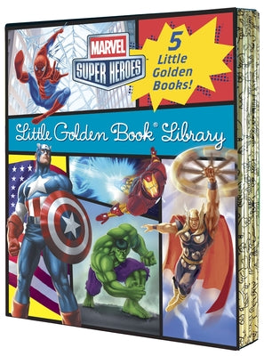 Marvel Super Heroes Little Golden Book Library: 5-Book Boxed Set: Spider-Man, Hulk, Iron Man, Captain America, the Avengers by Various book cover