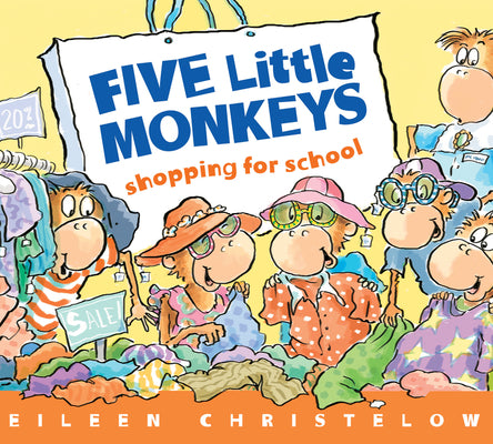 Five Little Monkeys Shopping for School by Eileen Christelow book cover