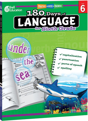 180 Days(r) Language for Sixth Grade: Practice, Assess, Diagnose by Suzanne I. Barchers book cover