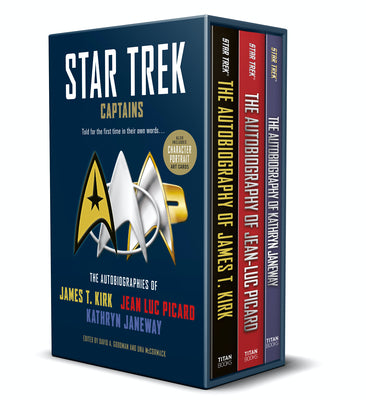 Star Trek Captains - The Autobiographies: Boxed Set with Slipcase and Character Portrait Art of Kirk, Picard and Janeway Autobiographies by Una McCormack book cover