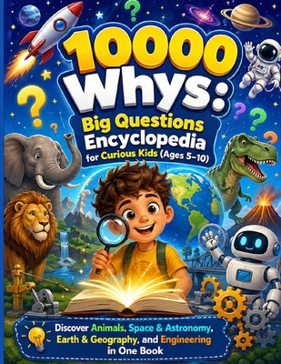 10000 Whys Big Questions Encyclopedia for Curious Kids 5-10 Year Old: Discover Animals, Space & Astronomy, Earth & Geography, and Engineering in One B by Dr Dixie K Green book cover