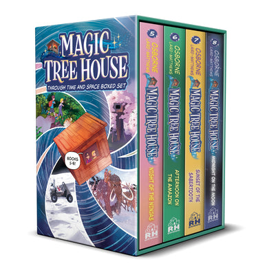 Magic Tree House Through Time and Space Boxed Set: Graphic Novels 5-8: Night of the Ninjas; Afternoon on the Amazon; Sunset of the Sabertooth; Midnigh by Mary Pope Osborne book cover
