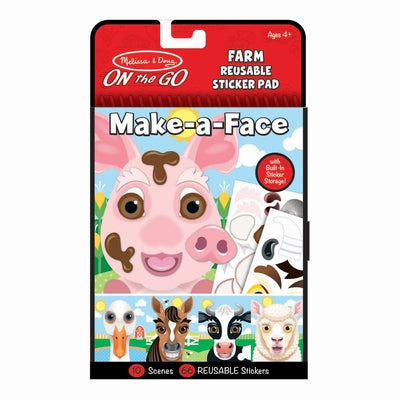 Book cover of Make-A-Face Farm Reusable Sticker Pad by Melissa & Doug