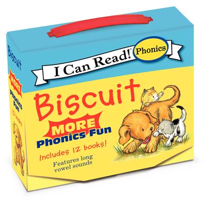 Book cover of Biscuit: More 12-Book Phonics Fun!: A Box of 12 Mini-Books Featuring Short and Long Vowel Sounds for Dog Lovers by Capucilli, Alyssa Satin