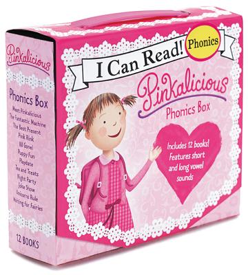 Book cover of Pinkalicious 12-Book Phonics Fun!: Includes 12 Mini-Books Featuring Short and Long Vowel Sounds by Kann, Victoria