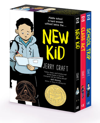 Book cover of New Kid 3-Book Box Set: A Graphic Novel Collection: New Kid, Class Act, School Trip by Craft, Jerry