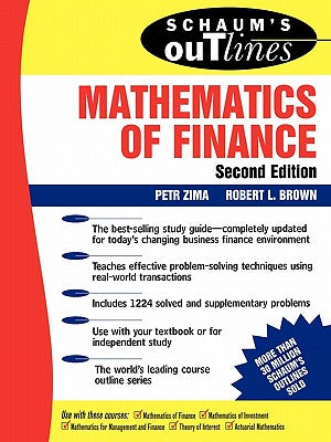 Book cover of Schaum's Outline of Mathematics of Finance by Zima, Petr