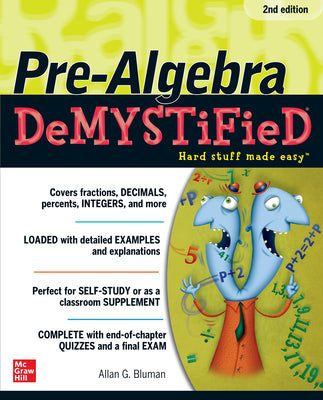 Book cover of Pre-Algebra Demystified, Second Edition by Bluman, Allan G.