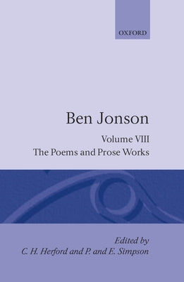 Book cover of Complete Critical Edition: 8: The Poems; The Prose Works by Jonson, Ben