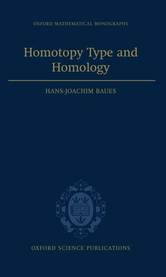 Book cover of Homotopy Type and Homology by Baues, Hans-Joachim