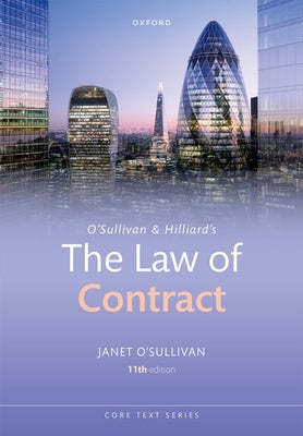 Book cover of Osullivan & Hilliards the Law of Contract 11E Paperback by O'Sullivan