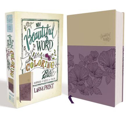 Book cover of NIV, Beautiful Word Coloring Bible, Large Print, Imitation Leather, Purple/Tan by Zondervan