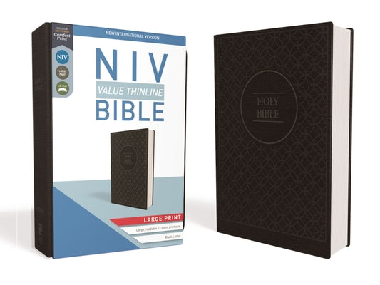 Book cover of NIV, Value Thinline Bible, Large Print, Imitation Leather, Gray/Black by Zondervan