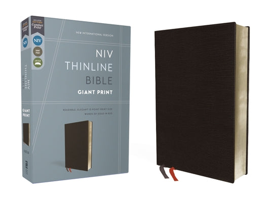 Book cover of NIV, Thinline Bible, Giant Print, Bonded Leather, Black, Red Letter Edition by Zondervan