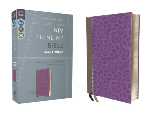Book cover of NIV, Thinline Bible, Giant Print, Imitation Leather, Gray/Purple, Red Letter Edition by Zondervan