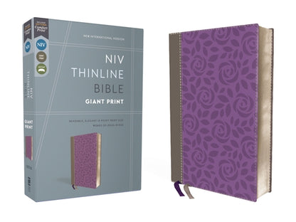 Book cover of NIV, Thinline Bible, Giant Print, Imitation Leather, Gray/Purple, Red Letter Edition by Zondervan