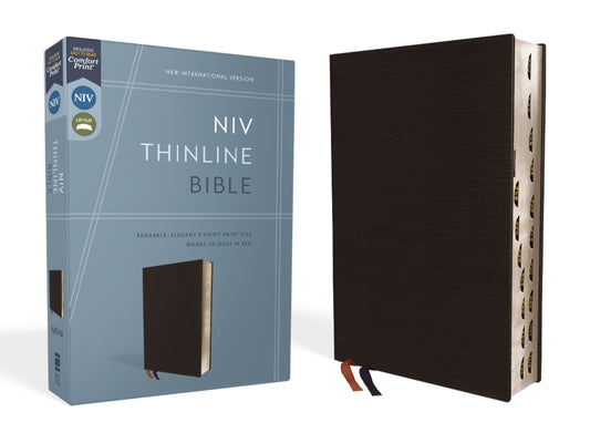 Book cover of NIV, Thinline Bible, Bonded Leather, Black, Indexed, Red Letter Edition by Zondervan