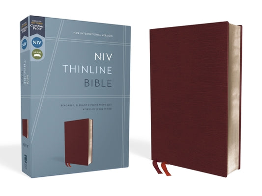 Book cover of NIV, Thinline Bible, Bonded Leather, Burgundy, Red Letter Edition by Zondervan