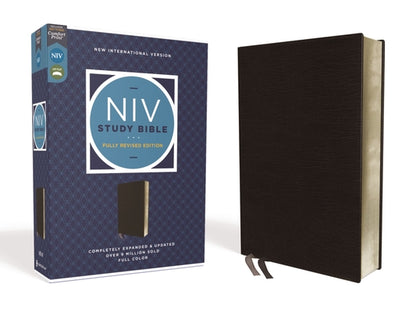 Book cover of NIV Study Bible, Fully Revised Edition, Bonded Leather, Black, Red Letter, Comfort Print by Barker, Kenneth L.