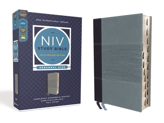 Book cover of NIV Study Bible, Fully Revised Edition, Personal Size, Leathersoft, Navy/Blue, Red Letter, Thumb Indexed, Comfort Print by Barker, Kenneth L.