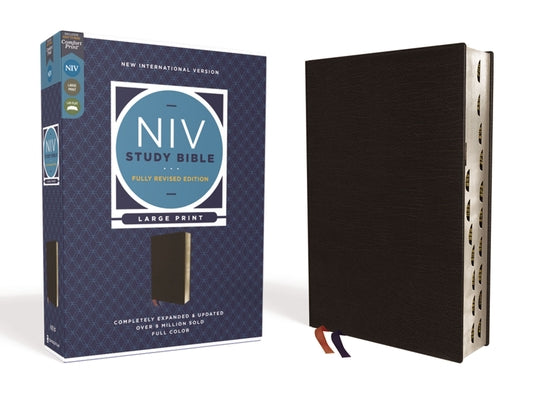 Book cover of NIV Study Bible, Fully Revised Edition, Large Print, Bonded Leather, Black, Red Letter, Thumb Indexed, Comfort Print by Barker, Kenneth L.