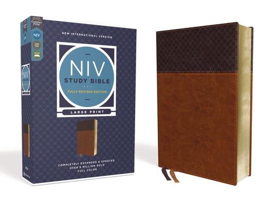 Book cover of NIV Study Bible, Fully Revised Edition, Large Print, Leathersoft, Brown, Red Letter, Comfort Print by Barker, Kenneth L.