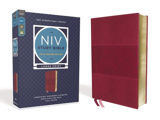 Book cover of NIV Study Bible, Fully Revised Edition, Large Print, Leathersoft, Burgundy, Red Letter, Comfort Print by Barker, Kenneth L.