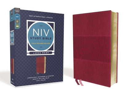 Book cover of NIV Study Bible, Fully Revised Edition, Large Print, Leathersoft, Burgundy, Red Letter, Comfort Print by Barker, Kenneth L.