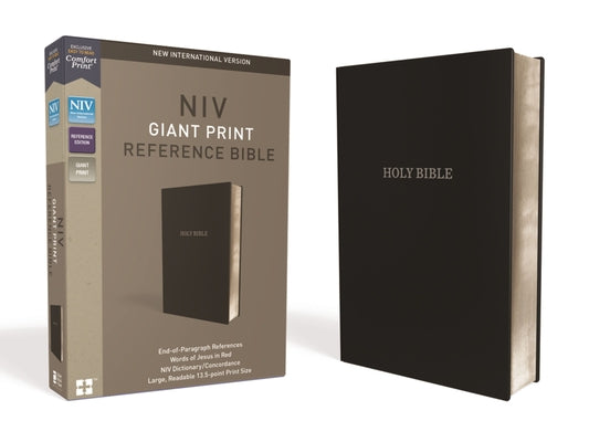 NIV, Reference Bible, Giant Print, Leather-Look, Black, Red Letter Edition, Comfort Print by Zondervan book cover