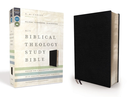 Book cover of NIV, Biblical Theology Study Bible, Bonded Leather, Black, Comfort Print: Follow God's Redemptive Plan as It Unfolds Throughout Scripture by Carson, D. A.