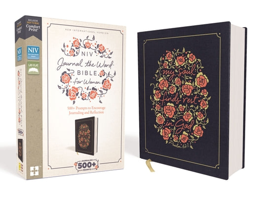 Book cover of NIV, Journal the Word Bible for Women, Cloth Over Board, Navy, Red Letter Edition, Comfort Print: 500+ Prompts to Encourage Journaling and Reflection by Zondervan