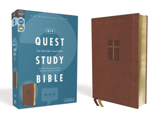 Book cover of Niv, Quest Study Bible, Leathersoft, Brown, Comfort Print: The Only Q and A Study Bible by Christianity Today Intl
