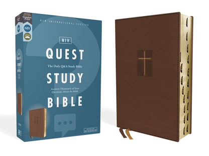 Book cover of Niv, Quest Study Bible, Leathersoft, Brown, Indexed, Comfort Print: The Only Q and A Study Bible by Christianity Today Intl