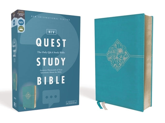 Book cover of Niv, Quest Study Bible, Leathersoft, Blue, Comfort Print: The Only Q and A Study Bible by Christianity Today Intl