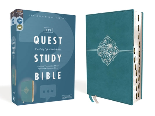 Book cover of Niv, Quest Study Bible, Leathersoft, Blue, Indexed, Comfort Print: The Only Q and A Study Bible by Christianity Today Intl