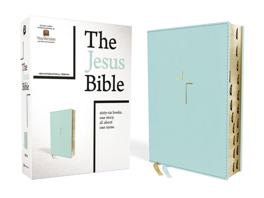 Book cover of The Jesus Bible, NIV Edition, Leathersoft, Blue, Indexed, Comfort Print by Passion Publishing