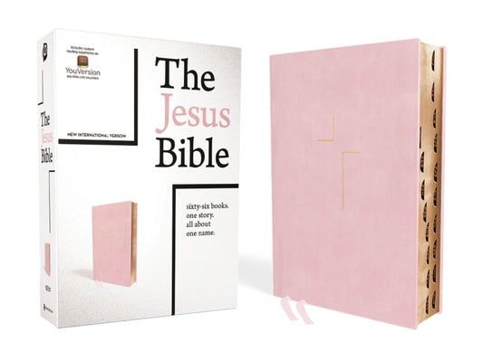 Book cover of The Jesus Bible, NIV Edition, Leathersoft Over Board, Pink, Indexed, Comfort Print by Passion Publishing