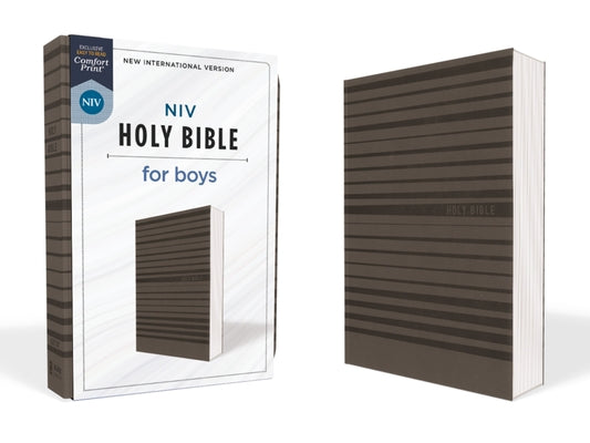 Book cover of Niv, Holy Bible for Boys, Soft Touch Edition, Leathersoft, Gray, Comfort Print by Zondervan