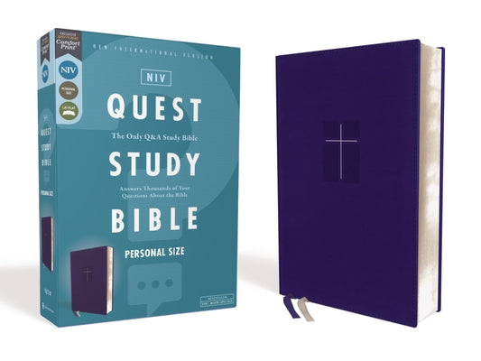 Book cover of Niv, Quest Study Bible, Personal Size, Leathersoft, Blue, Comfort Print: The Only Q and A Study Bible by Christianity Today Intl