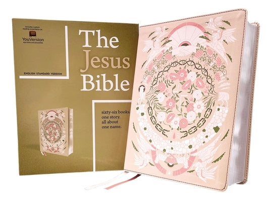 Book cover of The Jesus Bible Artist Edition, Esv, Leathersoft, Peach Floral by Passion Publishing