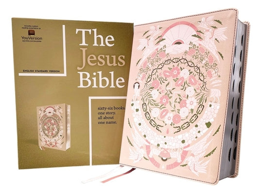 Book cover of The Jesus Bible Artist Edition, Esv, (with Thumb Tabs to Help Locate the Books of the Bible), Leathersoft, Peach Floral, Thumb Indexed by Passion Publishing
