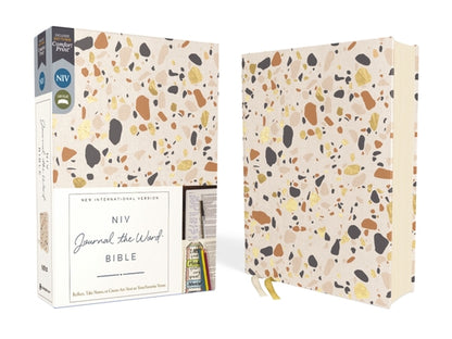 Niv, Journal the Word Bible (Perfect for Note-Taking), Cloth Over Board, Cream, Red Letter, Comfort Print: Reflect, Take Notes, or Create Art Next to by Zondervan book cover
