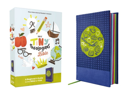 Nirv, Tiny Theologians Bible, Leathersoft Over Board, Blue, Comfort Print: A Beginner's Guide to the Bible - For Kids by Amy Gannett book cover