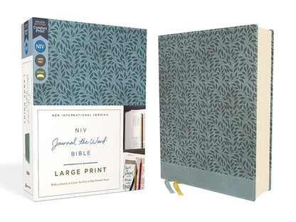 Niv, Journal the Word Bible (Perfect for Note-Taking), Large Print, Leathersoft, Teal, Red Letter, Comfort Print: Reflect, Take Notes, or Create Art N by Zondervan book cover