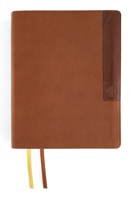 Niv, Journal the Word Bible (Perfect for Note-Taking), Large Print, Leathersoft, Brown, Red Letter, Comfort Print: Reflect, Take Notes, or Create Art by Zondervan book cover