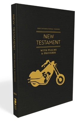 Niv, New Testament with Psalms and Proverbs, Pocket-Sized, Paperback, Black Motorcycle, Comfort Print by Zondervan book cover