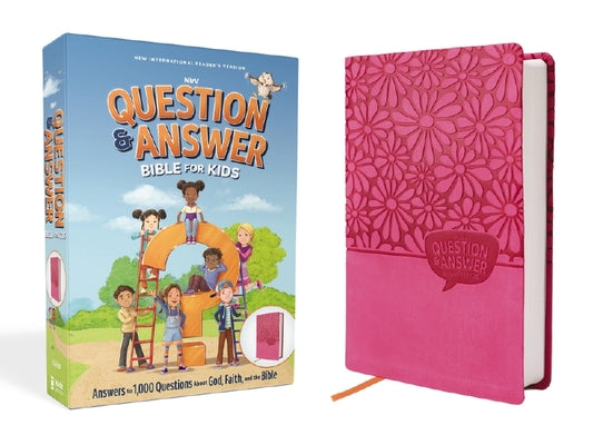 Nirv, Question and Answer Bible for Kids, Leathersoft, Pink, Comfort Print: Answers to 1,000 Questions Kids Ask about God, Faith, and the Bible by Zondervan Publishing book cover