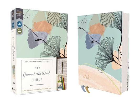 Niv, Journal the Word Bible (Perfect for Note-Taking), Leathersoft, Teal/Floral, Red Letter, Comfort Print: Reflect, Take Notes, or Create Art Next to by Zondervan book cover